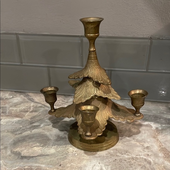 Vintage Solid Brass Candleholder Made in India - Picture 1 of 6